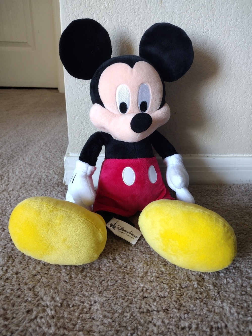 Disney Parks Mickey Mouse 20 Inches Plush Toy - Black, Red & Yellow